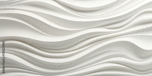 3d rendering of white paper waves. Generative AI.