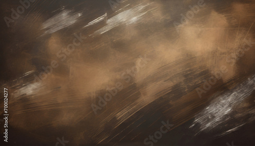 brown school board with stains, stains and chalk marks, abstract background for vintage image or text