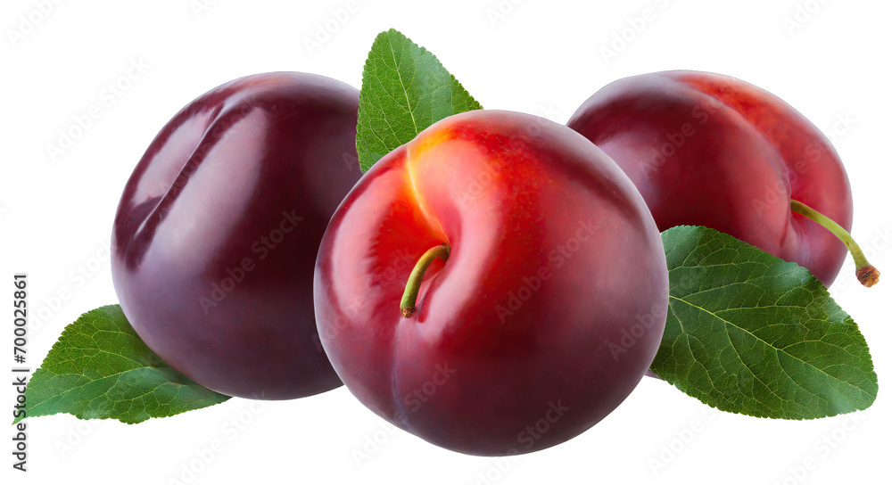 red plums - isolated on transparent backgorund