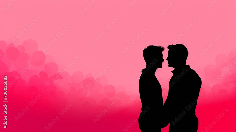copy space, simple vector illustration, silhouette of a gay male couple hugging, valentine's poster, red and pink tones. Beautiful background or for valentine’s day. Beautiful background. Valentine’s copy space, simple vector illustration, silhouette of a gay male couple hugging, valentine's poster, red and pink tones. Beautiful background or for valentine’s day. Beautiful background. Valentine’s