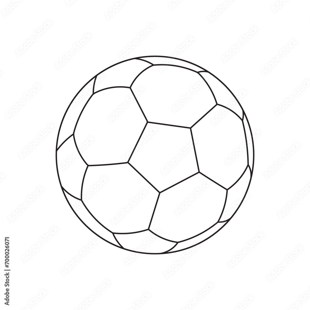 Fototapeta premium Hand drawn Kids drawing Vector illustration cartoon soccer ball icon Isolated on White
