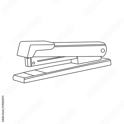 Hand drawn Kids drawing Vector illustration cartoon stapler icon Isolated on White photo
