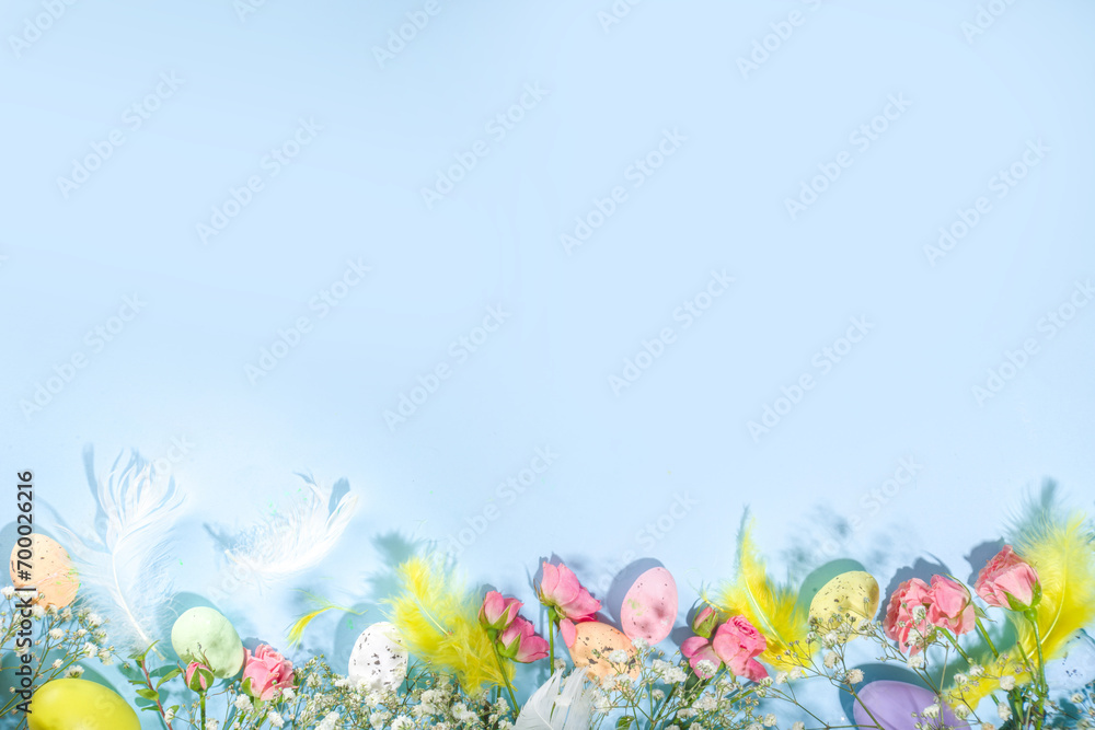 Easter spring flatlay background