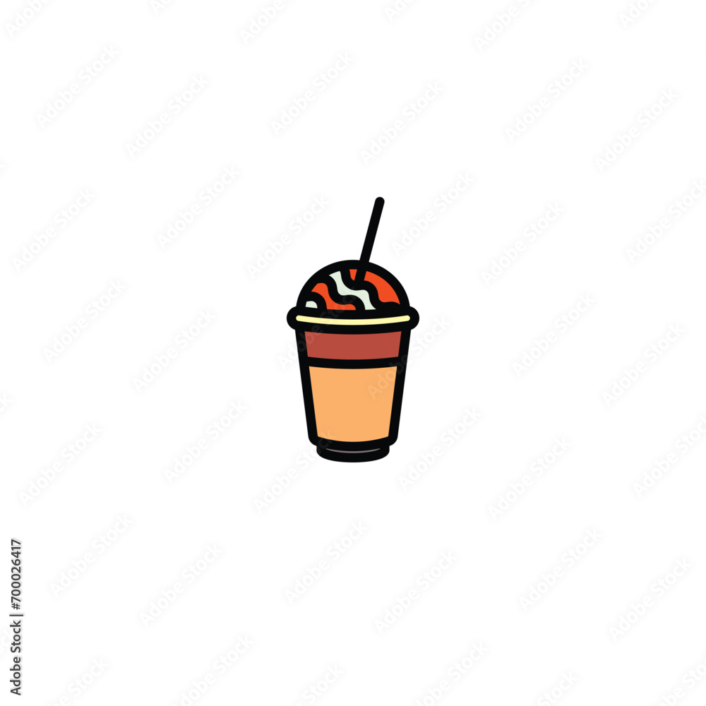 Original vector illustration. The icon of a milkshake glass. Original vector illustration. The icon of a milkshake glass.
