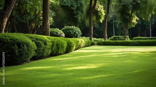 A green carpet of grass, a manicured lawn