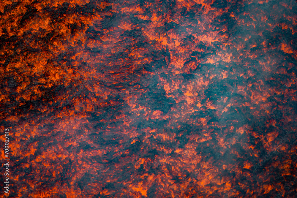 Eruptive vent with lava emis at the top of the Etna volcano