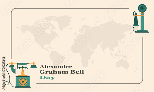 Alexander Graham Bell Day background with copy space area for content with that theme