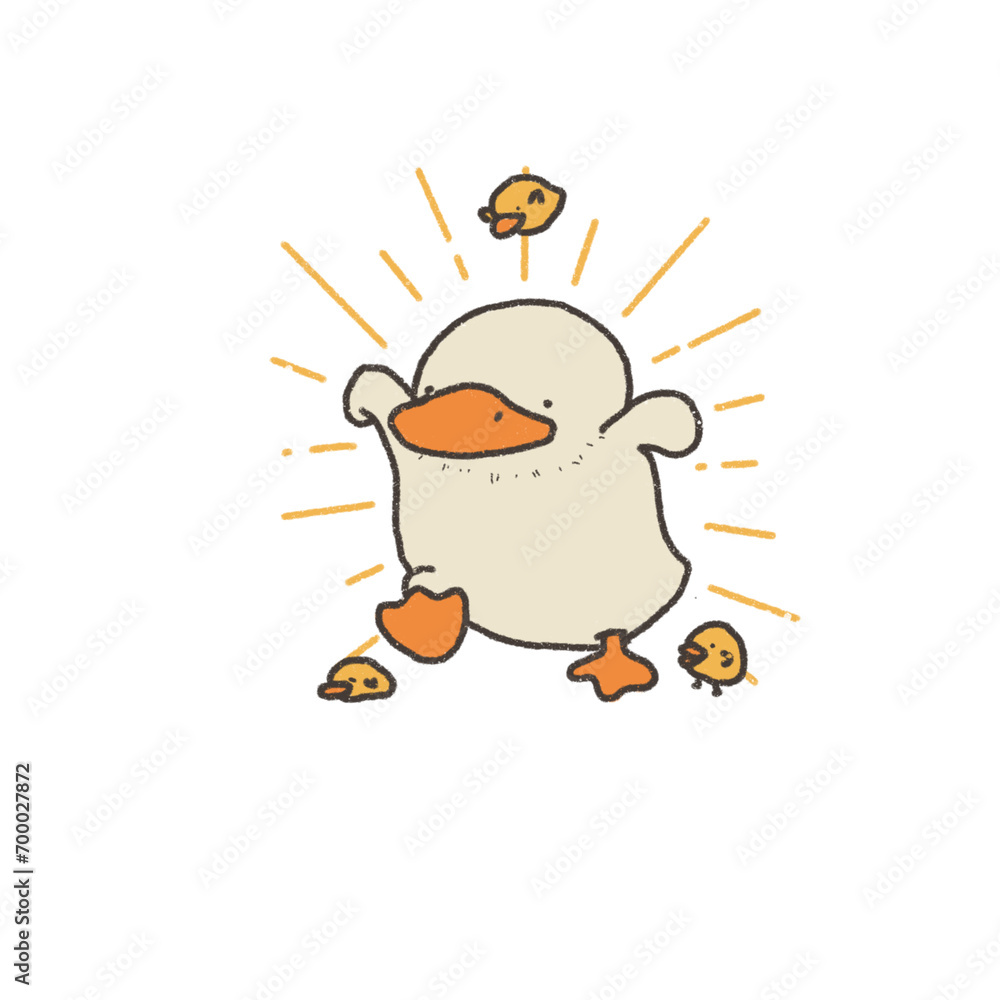 Naklejka premium Illustration of A Duck with Its Known Attacking Pose