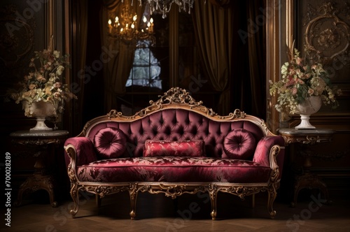 Lavish Luxury room antique. Royal home. Generate Ai © juliars