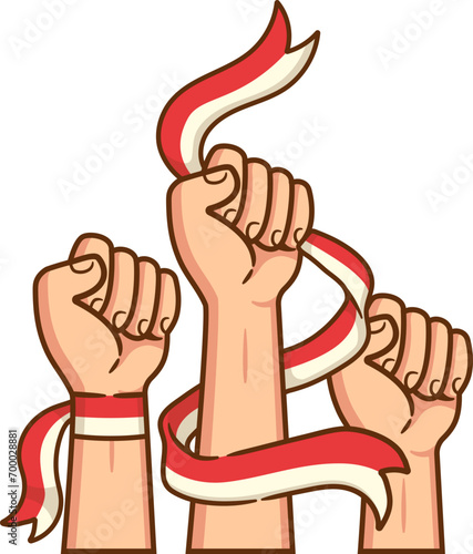 Tangan Membawa Bendera Kemerdekaan, Indonesian Independence Day