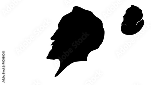 Edmund Spenser, black isolated silhouette