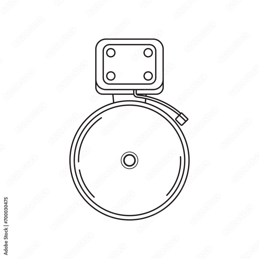 Hand drawn Kids drawing cartoon Vector illustration school bell icon Isolated on White Hand drawn Kids drawing cartoon Vector illustration school bell icon Isolated on White