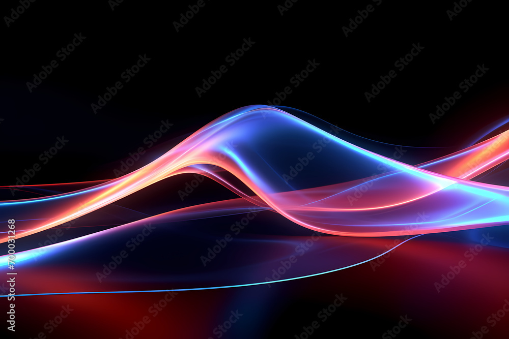 Naklejka premium Wavy abstract line design, colorful. futuristic, generative ai, generative, ai