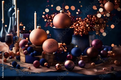 Gilded Dreamscape: Radiant Bauble Bokeh Infused with warm Blues, Oranges, Golds and other vibrant colors.