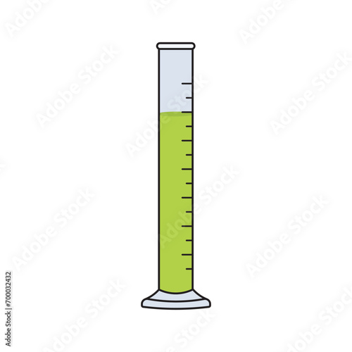 Kids drawing cartoon Vector illustration measuring cylinder icon Isolated on White