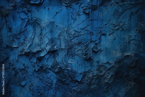 destruction collapsed crushed broken stressed close cracks wall building old painted surface concrete rough toned design background texture blue navy dark black