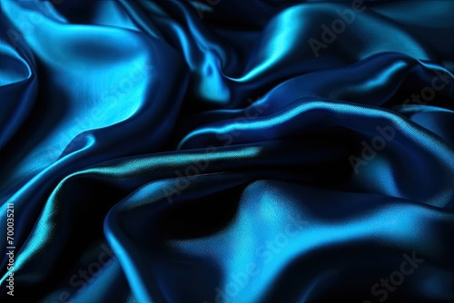 drapery folds soft design background color bright wave liquid glow light fabric shiny silk blue black
