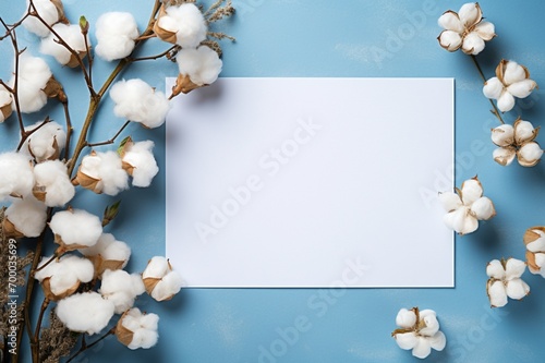 white flowers with white blank paper