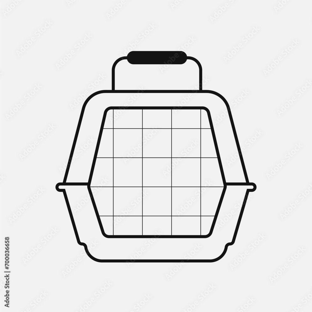 Pet carrier line icon. Dog bag, cat box. Visiting a veterinarian. Vector Pet carrier line icon. Dog bag, cat box. Visiting a veterinarian. Vector