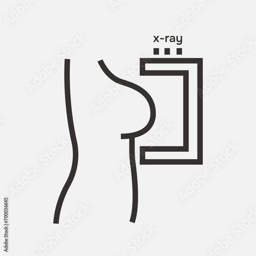 Female breast diagnostic. Mammography, x-ray test. Vector