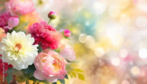 Kolorowe kwiaty, kartka z miejscem na życzenia