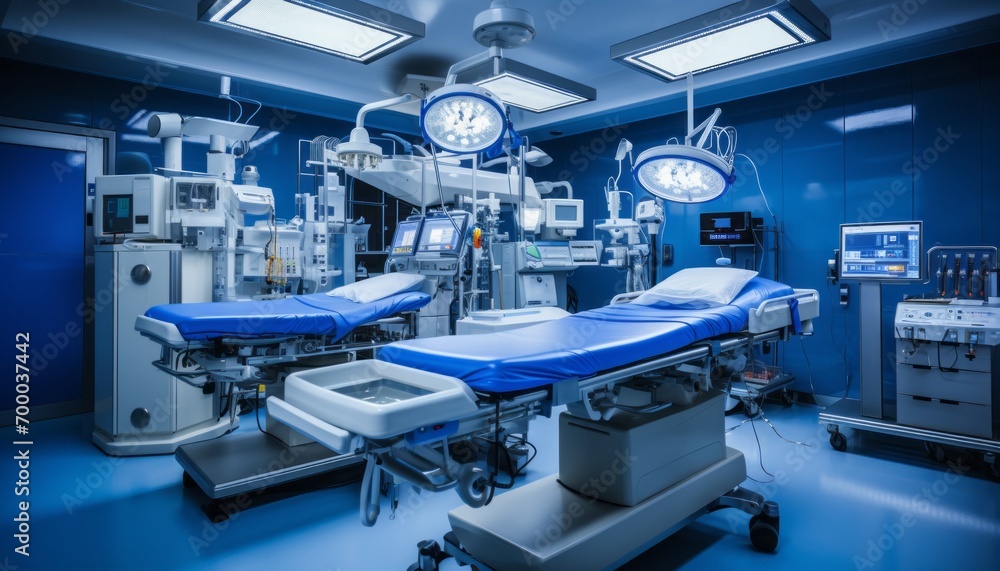 Cutting edge medical devices and advanced equipment in a state of the art operating room