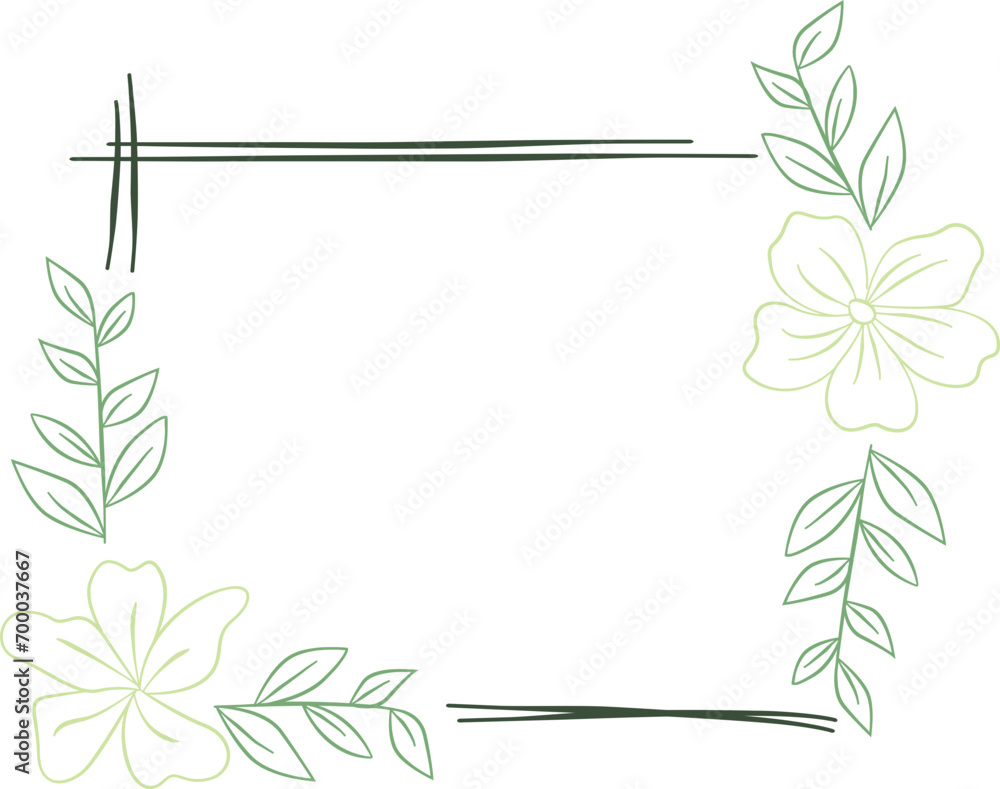 Fototapeta premium Vector Geometric Floral Frame Element