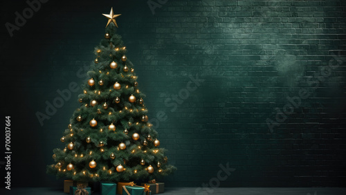 Festive Glitz: Christmas and New Year's Tree with Sparkling Accents