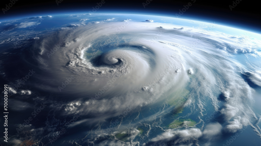 Orbital Perspective: Massive Hurricane and Storm Ravaging the Earth