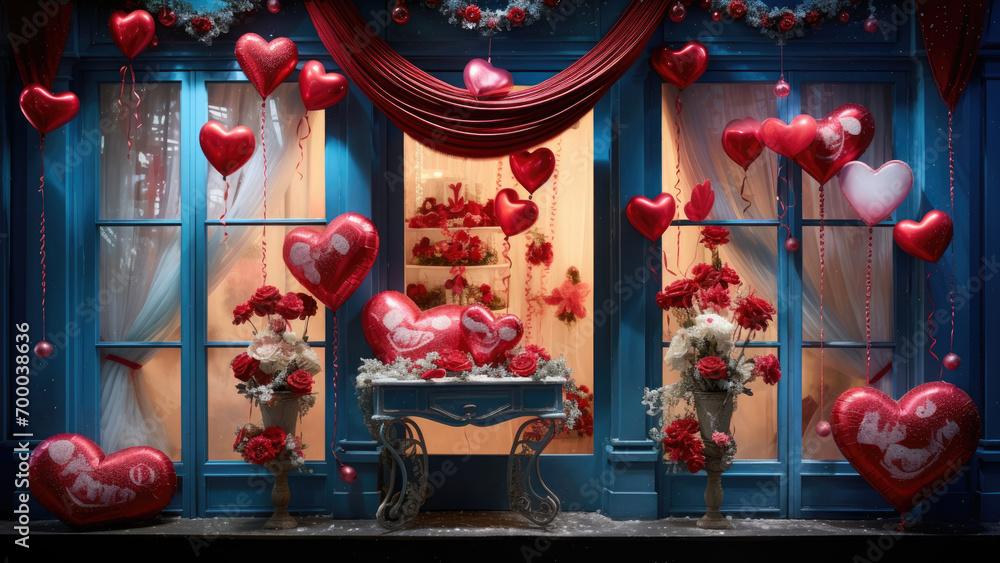 Love in the Air: Room Adorned with Valentine's Day Decor in Red