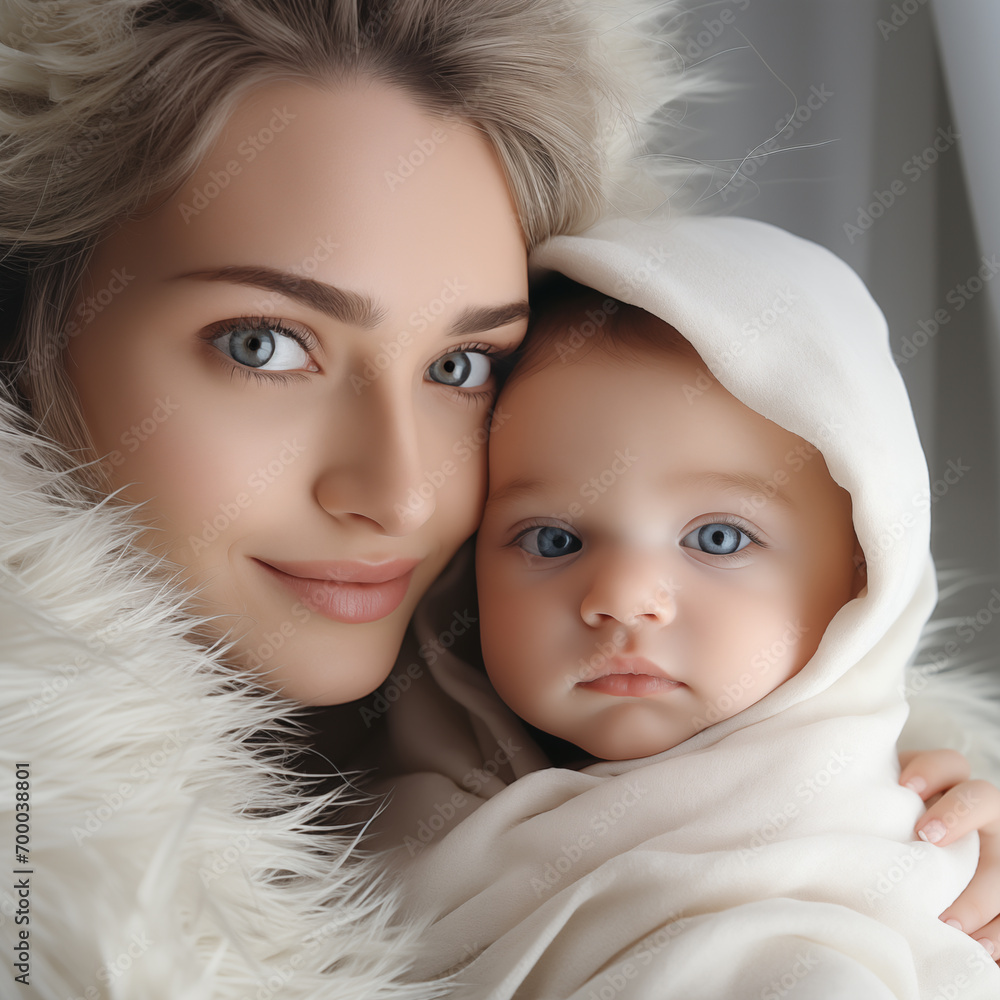 Mother with her newborn baby. Mother is holding her little baby. Mother with her newborn baby. Mother is holding her little baby.