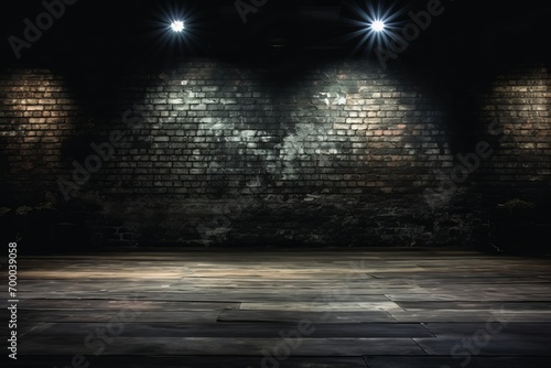 Abstract black brick wall texture on a dark background for modern and creative design projects