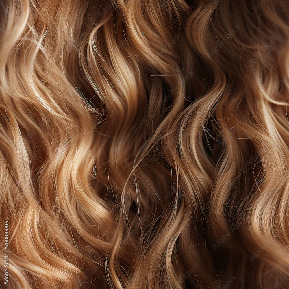 Fototapeta premium Seamless shiny curly hair pattern background