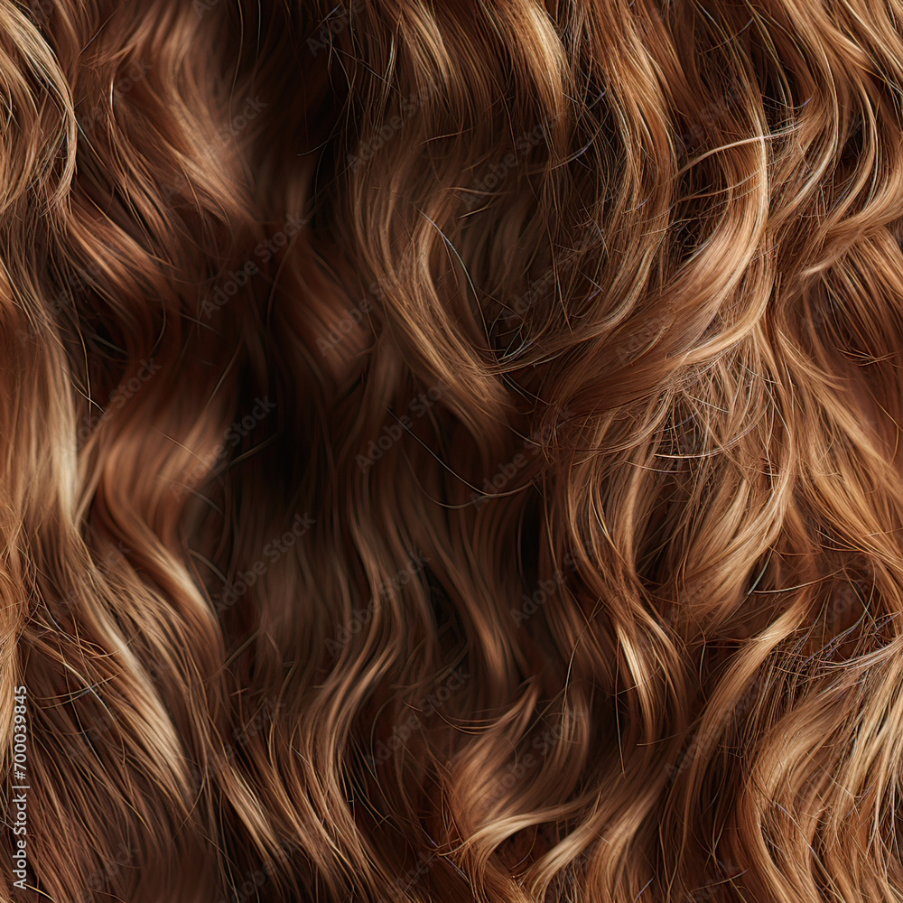 Fototapeta premium Seamless shiny curly hair pattern background