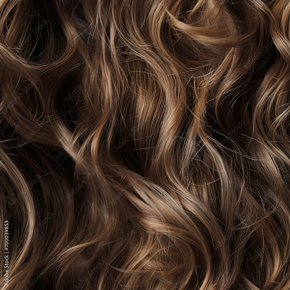 Naklejka premium Seamless shiny curly hair pattern background