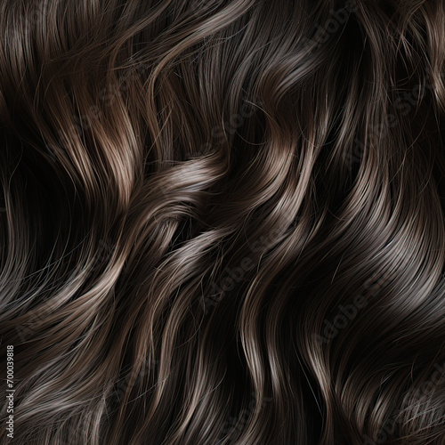 Seamless shiny curly hair pattern background