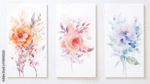 Floral bouquets watercolour cards