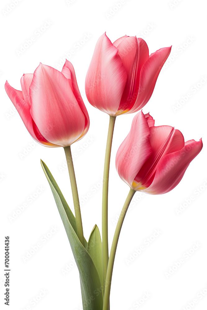 closeup macro view of A collection of red pink tulips flower isolated on a white background PNG closeup macro view of A collection of red pink tulips flower isolated on a white background PNG