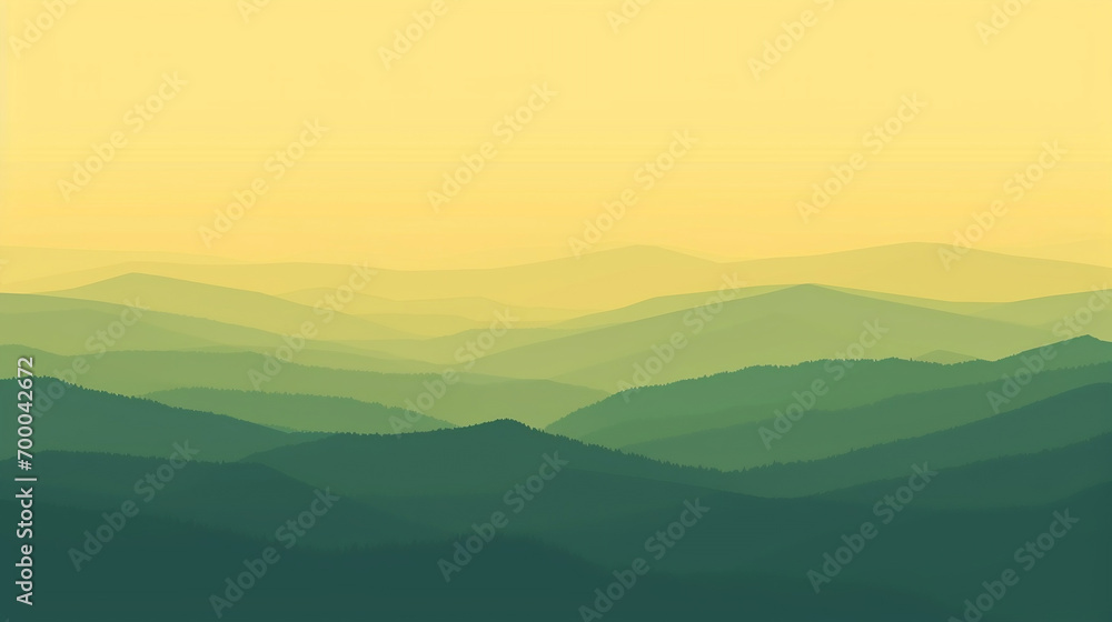 Flat shapeless abstract mustard sage forest green yellow landscape background gradient wallpaper