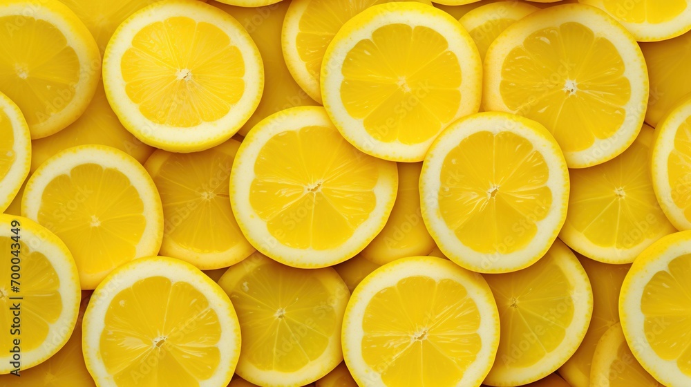 Fresh Lemon Slices Background. Healthy, Healthy Life, Fruit, Yellow
