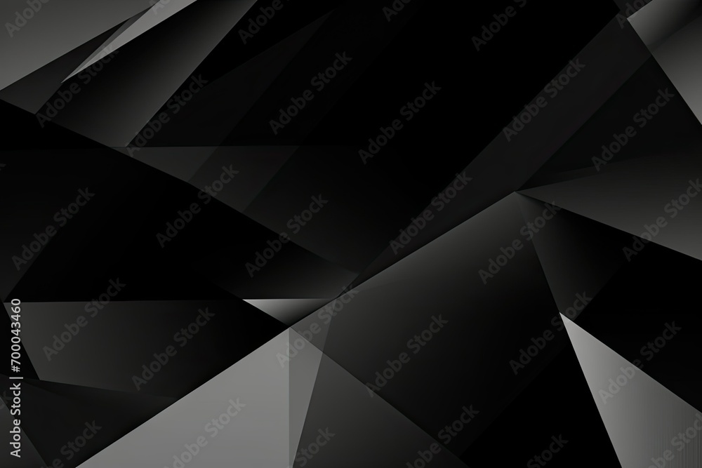 geometry mosaic origami effect metal paper cut futuristic design triangles stripes lines shapes geometric banner grey dark gradient minimal background abstract white black modern - obrazy, fototapety, plakaty 