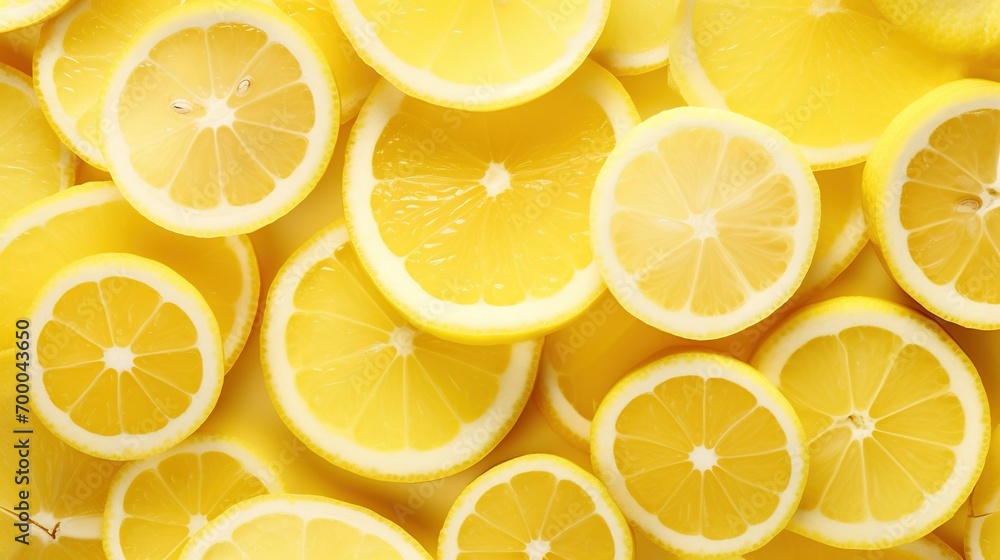 Fresh Lemon Slices Background. Healthy, Healthy Life, Fruit, Yellow
