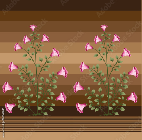 mogul motif vector flower Pattern on Border background