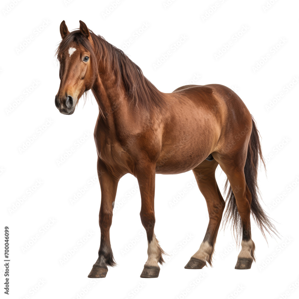 Obraz premium Bay horse isolated on white background