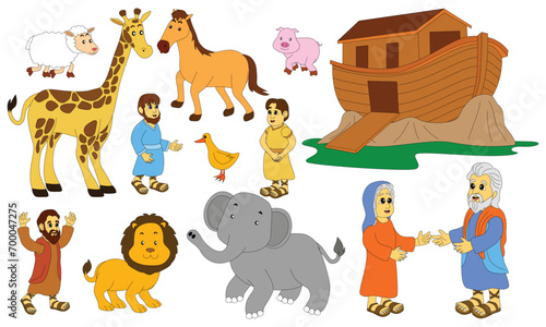 a collection of characters from the story of Noah