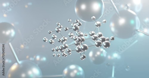 Drospirenone rotating 3d molecule, molecular structure of progestin, seamless video photo