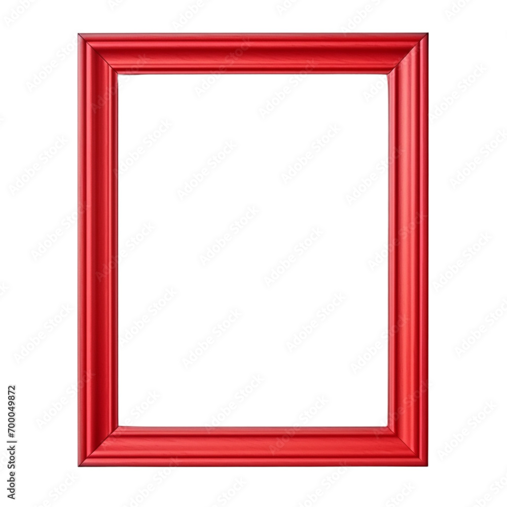 Red Picture Frame Isolated Transparent, Generative AI Red Picture Frame Isolated Transparent, Generative AI