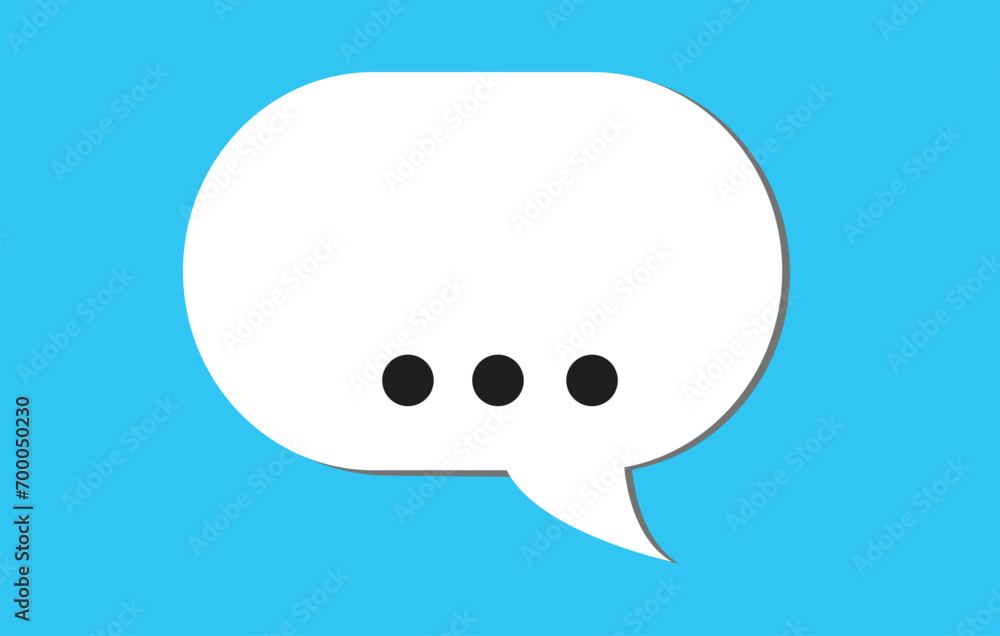 White speech bubble of paper cardboard with a note that the interviewee is responding to a blue background. The concept of notification on the phone or social networks. Flat lay, top view. White speech bubble of paper cardboard with a note that the interviewee is responding to a blue background. The concept of notification on the phone or social networks. Flat lay, top view.