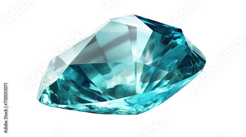 aquamarine gem jewel isolated on white or transparent background 