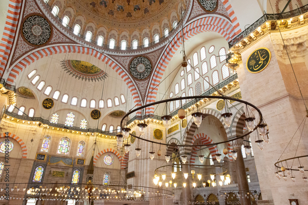 Interior of a mosque in the city of Istanbul